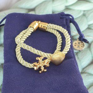 Tory Burch Shell Rope Bracelet in Cream/Green